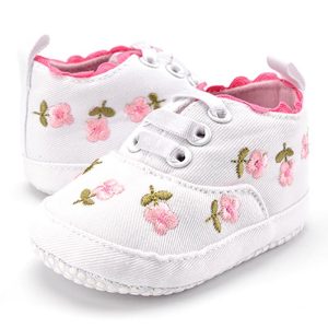 Girls’ Cute Floral Cotton Sneakers