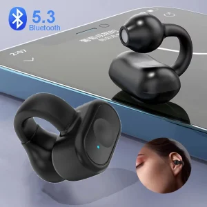 TWS Bluetooth 5.3 Ear Clip on Headphones Wireless Earphones Earclip HiFi Stereo Noise Reduction Headset Low Latency Earbuds