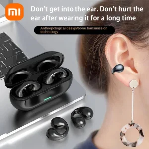 Xiaomi Headphones Bone Conduction Ear-Clip Earphone Bluetooth-compatible Wireless Earbuds 3D Surround Stereo Bass Sports Headset