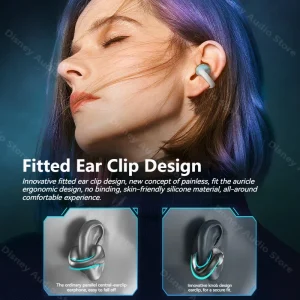 Monster EarClip Bluetooth 5.4 TWS Earbuds Stereo HD Call Earphone AI Noise Canceling Wireless Headphones with Mic Sports Headset