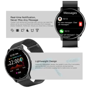 LIGE 2023 Smart watch Ladies Full touch Screen Sports Fitness watch IP67 waterproof Bluetooth For Android iOS Smart watch Female