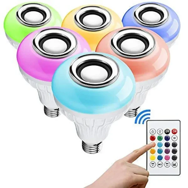 AC 85-265V E27 LED12W Light Bulb RGB Multi-colour Change Bluetooth Speaker Music Playback Function Bedroom Party Decoration