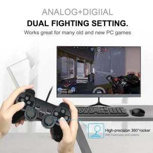 USB Wired PC Game Controller Gamepad For WinXP/Win7/Win8/Win10 Joypad For PC Windows Computer Laptop Black Game Joystick