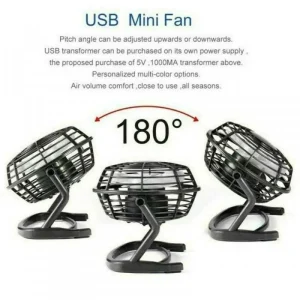 DC 5V Mini USB Cooler Desk Fan 180Degree Rotatable Fan Summer Fashion Portable Desktop Cooling Fans for Notebook Laptop Computer