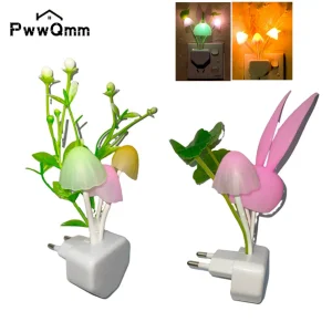 LED Mushroom Lamp Novelty Night Light Fungus Luminaria Lamp LED Night Lights Sensor 85-265V Water Grass Luminaria Lamp