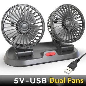 USB Interface Dual Fans Mini Small Cooler Big Strong Wind DC 5V 12V 24V For Car Desk Truck Ventilateur Technology Cool Gadgets