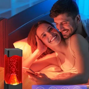 USB Powered Volcano Lava Lamp for Adults – Mood Night Light for Room, Office, and Desktop, Novelty Gift for Kids