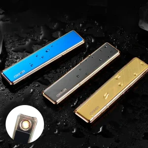 Portable Windproof USB Rechargeable Lighter Touch Metal Electronic Flameless Lighter Cigarette Cigar Accessories Men’s Gadgets